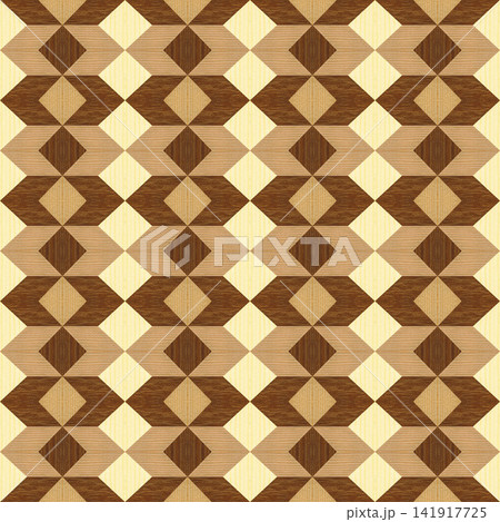 Repeating Walnut and Pine Wood Marquetry Compass Star Parquet Floor Repeating Walnut and Pine Wood Marquetry Compass Star Parquet Floor 141917725