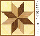 Walnut and Pine Wood Marquetry Compass Star Parquet Pattern Texture 141917744