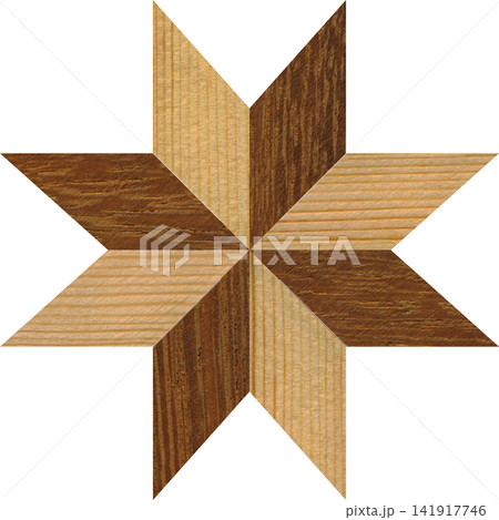 Walnut and Pine Wood Marquetry Compass Star Parquet Pattern Texture Walnut and Pine Wood Marquetry Compass Star Parquet Pattern Texture 141917746