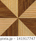 Walnut and Pine Wood Marquetry Compass Star Parquet Pattern Texture 141917747