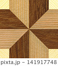 Walnut and Pine Wood Marquetry Compass Star Parquet Pattern Texture 141917748