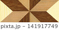 Walnut and Pine Wood Marquetry Compass Star Parquet Pattern Texture 141917749
