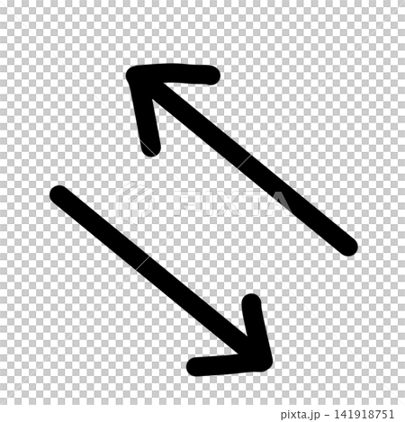 The exchange icon features two thin arrows positioned diagonally, pointing to the left and bottom right. The exchange icon features two thin arrows positioned diagonally, pointing to the left and bottom right. 141918751