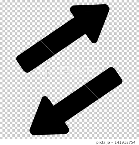 The exchange icon is represented by thick arrows pointing to the upper right and lower left. The exchange icon is represented by thick arrows pointing to the upper right and lower left. 141918754