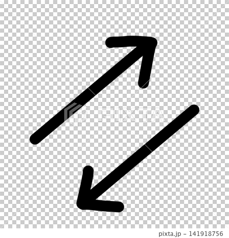 The exchange icon is represented by two thin arrows pointing to the upper right and lower left. The exchange icon is represented by two thin arrows pointing to the upper right and lower left. 141918756