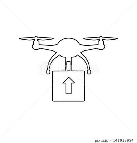 drone delivery outline icon quadcopter carrying package logistics illustration drone delivery outline icon quadcopter carrying package logistics illustration 141918954