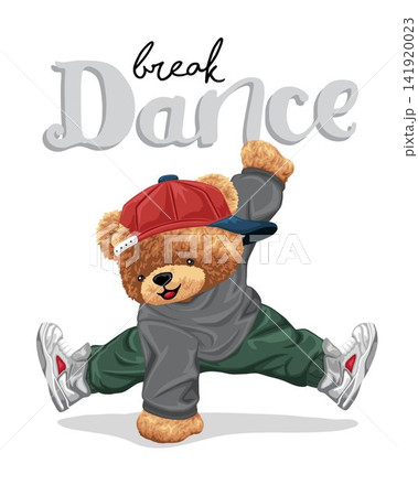 Hand drawn vector illustration of teddy bear dancing Hand drawn vector illustration of teddy bear dancing 141920023