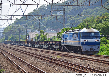 東海道本線 大磯-二宮 JR貨物 EF210-301(吹田)+日鐵チキ14B チキ5400-4 東海道本線 大磯-二宮 JR貨物 EF210-301(吹田)+日鐵チキ14B チキ5400-4 141920211