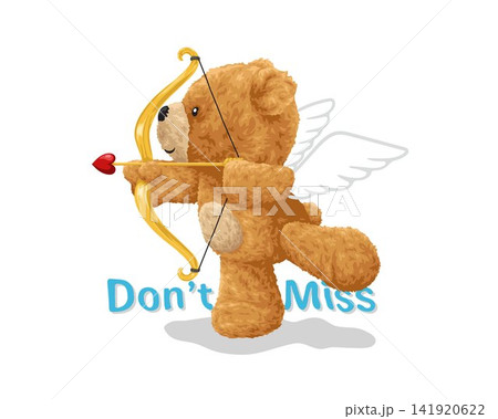 Vector illustration of hand drawn cupid teddy bear with bow and arrow Vector illustration of hand drawn cupid teddy bear with bow and arrow 141920622