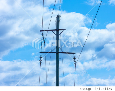 The top section of a wooden telephone pole in the Blue Mountains 141921125