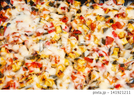 Baked Vegetable Casserole with Zucchini, Sweet Potato and Tomatoes. Baked Vegetable Casserole with Zucchini, Sweet Potato and Tomatoes. 141921211