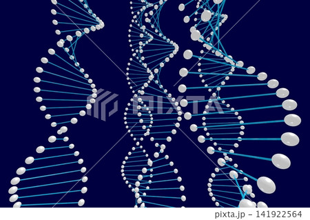 DNA chain on dark blue background - 3D illustration DNA chain on dark blue background - 3D illustration 141922564