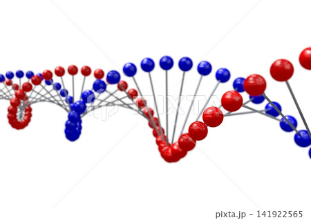 Red and blue DNA chain - 3D illustration 141922565