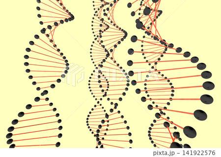 DNA chain on yellow background - 3D illustration DNA chain on yellow background - 3D illustration 141922576