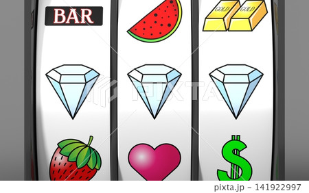 Casino Slots Machine Showing Diamonds, Jackpot - 3d illustration Casino Slots Machine Showing Diamonds, Jackpot - 3d illustration 141922997
