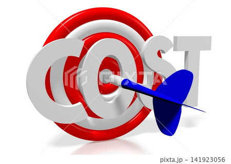 3D word/ darts illustration - cost 3D word/ darts illustration - cost 141923056