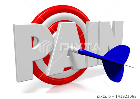 3D word/ darts illustration - pain 3D word/ darts illustration - pain 141923068