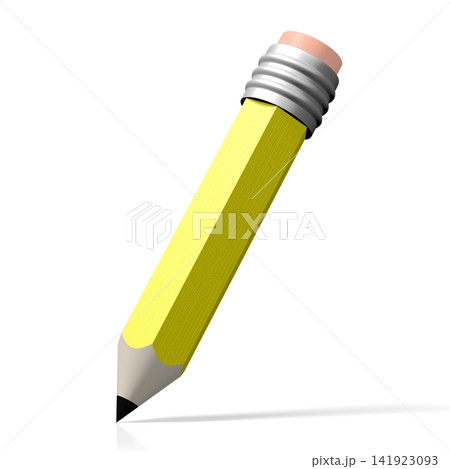 Yellow pencil on white background - 3D illustration Yellow pencil on white background - 3D illustration 141923093