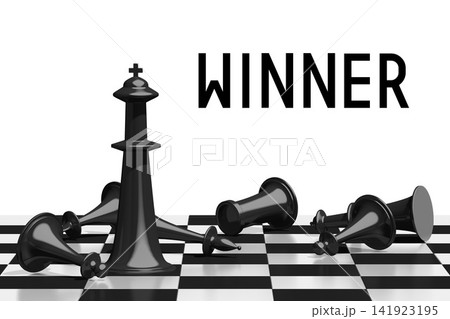 3D chess illustration - winner concept 141923195