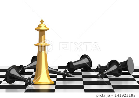 3D chess illustration - winner concept 141923198