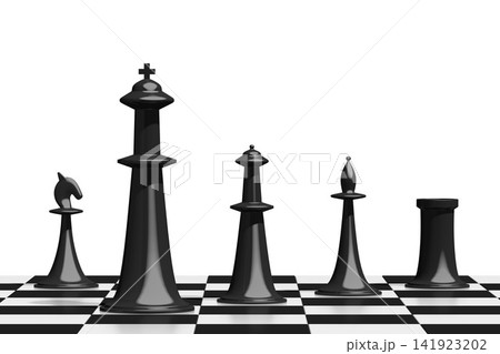 3D chess illustration - team concept 141923202