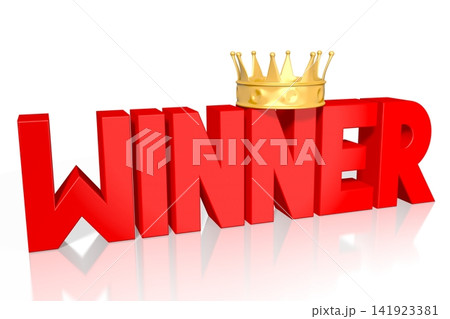 Winner concept - red word, golden crown Winner concept - red word, golden crown 141923381