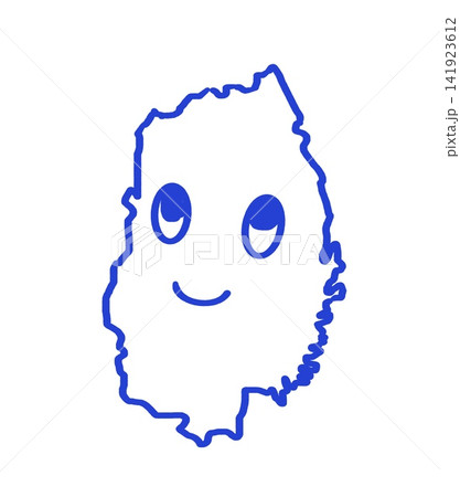 手描きのかわいい岩手県 141923612