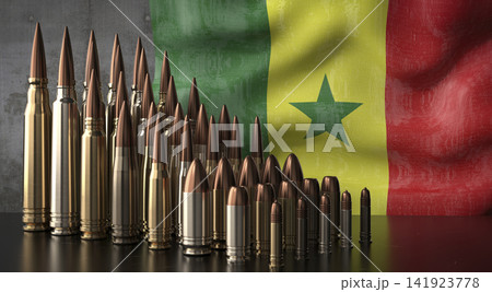 Senegal - various projectiles and national flag - 3D illustration Senegal - various projectiles and national flag - 3D illustration 141923778