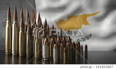 Cyprus - various projectiles and national flag - 3D illustration Cyprus - various projectiles and national flag - 3D illustration 141923867