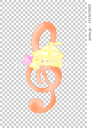 A musical note with a fairytale-like car A musical note with a fairytale-like car 141923909