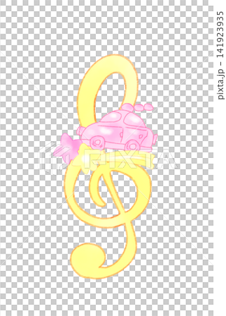 A musical note with a fairytale-like car A musical note with a fairytale-like car 141923935