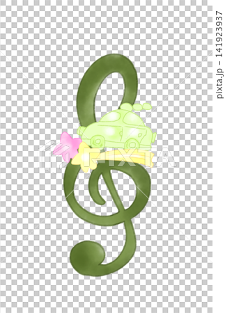 A musical note with a fairytale-like car A musical note with a fairytale-like car 141923937