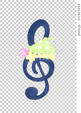 A musical note with a fairytale-like car A musical note with a fairytale-like car 141923939
