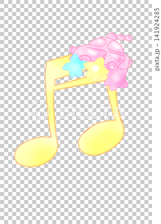 A musical note with a fairytale-like car A musical note with a fairytale-like car 141924285
