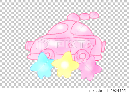 一輛汽車沿著星辰的軌跡行駛。 一輛汽車沿著星辰的軌跡行駛。 141924565
