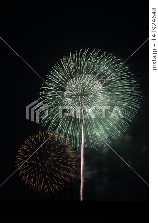 夏の夜空を彩る大輪の花火 141924648