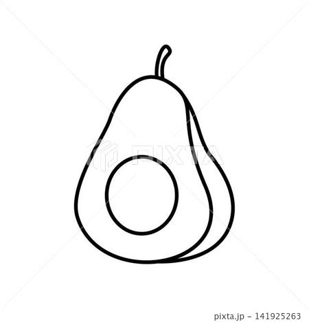 avocado icon outline cartoon fruit 141925263