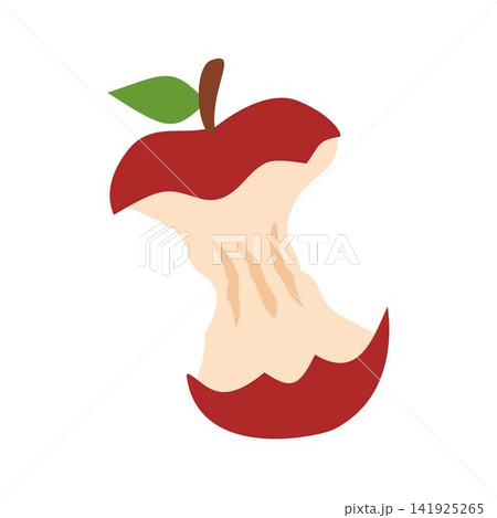 bitten red apple core waste fruit 141925265