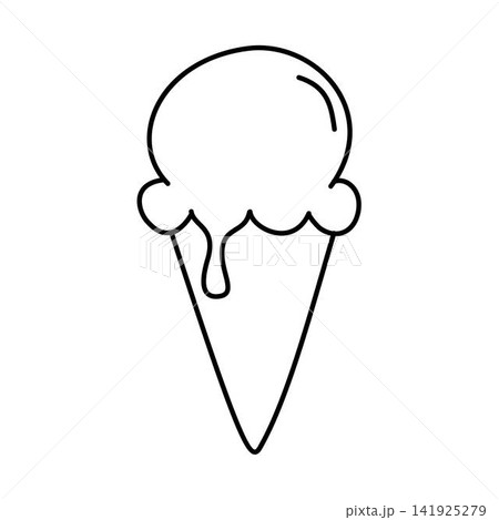ice cream cone outline dessert ice cream cone outline dessert 141925279