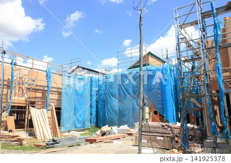 木造建築現場　戸建て住宅 141925378