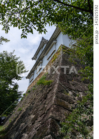 岡山県津山市の津山城(鶴山公園)に復元された備中櫓と美しい石垣 岡山県津山市の津山城(鶴山公園)に復元された備中櫓と美しい石垣 141925592