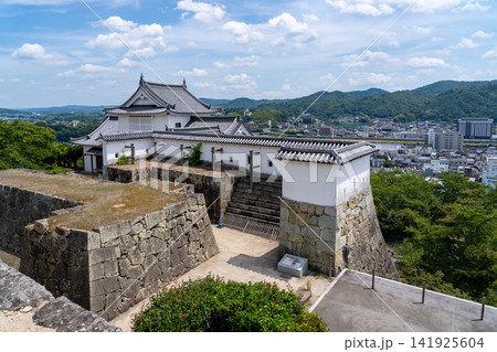 岡山県津山市の津山城(鶴山公園)に復元された備中櫓と美しい石垣 岡山県津山市の津山城(鶴山公園)に復元された備中櫓と美しい石垣 141925604