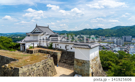 岡山県津山市の津山城(鶴山公園)に復元された備中櫓と美しい石垣 岡山県津山市の津山城(鶴山公園)に復元された備中櫓と美しい石垣 141925606