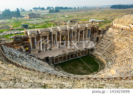 Remains of Hellenistic theatre of Hierapolis, Pamukkale, Turkey Remains of Hellenistic theatre of Hierapolis, Pamukkale, Turkey 141925699