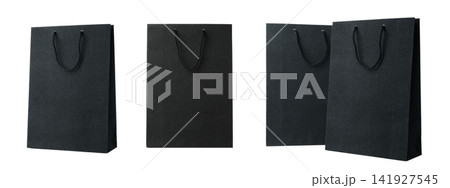 Black Friday. Stylish black shopping bags await consumer excitement, PNG Black Friday. Stylish black shopping bags await consumer excitement, PNG 141927545