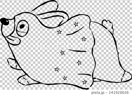 Cute Halloween Corgi Outline Ghost Costume Hand Drawn Whimsical Illustration Cute Halloween Corgi Outline Ghost Costume Hand Drawn Whimsical Illustration 141928026
