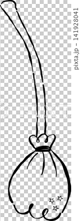 Magical Witch Broomstick Outline Hand Drawn Whimsical Illustration Magical Witch Broomstick Outline Hand Drawn Whimsical Illustration 141928041