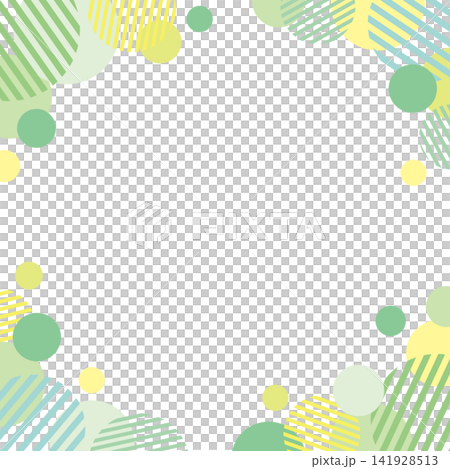 Striped Circle and Dot Square Frame Banner / Green Striped Circle and Dot Square Frame Banner / Green 141928513