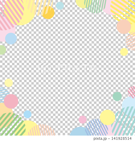 Striped Circle and Dot Square Frame Banner / Colorful Striped Circle and Dot Square Frame Banner / Colorful 141928514