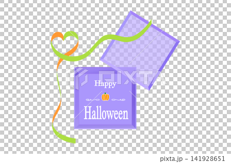 Halloween Autumn Text Title Frame Border Wrapping Gift Purple 141928651